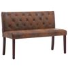 vidaXL Bekkur 120 cm Br&uacute;nn Gervir&uacute;skinn
