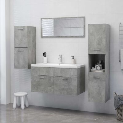 805001 vidaXL Bathroom Cabinet Concrete Grey 30x30x130 cm Chipboard