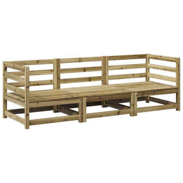 vidaXL 3 Parta Gar&eth;s&oacute;fasett Gegndreypt Tr&eacute;furu