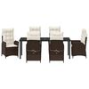 vidaXL Gar&eth;ur bor&eth;sett me&eth; p&uacute;&eth;i 7 pcs Br&uacute;nn p&oacute;l&yacute;rattan