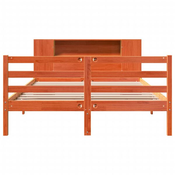 vidaXL R&uacute;mgrind me&eth; B&oacute;kahillu &aacute;n D&yacute;nu Vaxbr&uacute;n 140x200 cm Gegnheil Fura