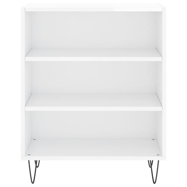 vidaXL Skenkur H&aacute;glans Hv&iacute;tur 57x35x70 cm Samsettur Vi&eth;ur