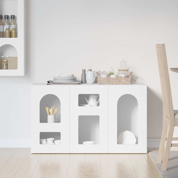 vidaXL Vi&eth;beinteyfla Hv&iacute;tt 100 x 35 x 59 cm Samsettur vi&eth;ur