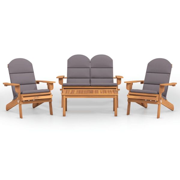 vidaXL 4 stykki Adirondack Garden Lounge Set Solid Wood Acacia