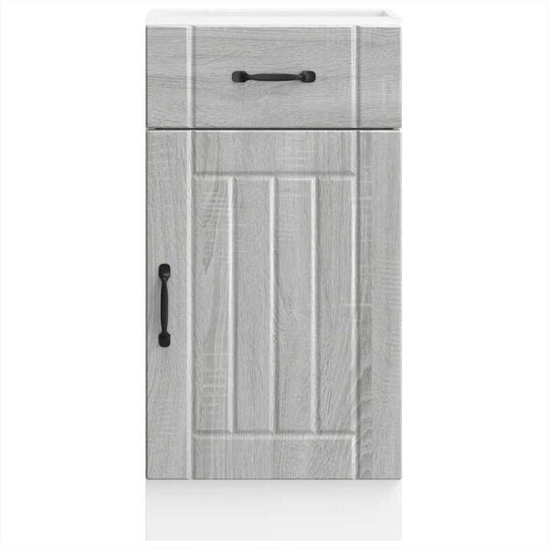 vidaXL Eldh&uacute;sundirsk&aacute;pur Lucca Gr&aacute;r Sonoma Eik Samsettur Vi&eth;ur