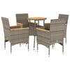 vidaXL 5 Hluta Gar&eth;h&uacute;sgagnasett me&eth; Sessum Gr&aacute;tt P&oacute;l&yacute;rattan og Acacia