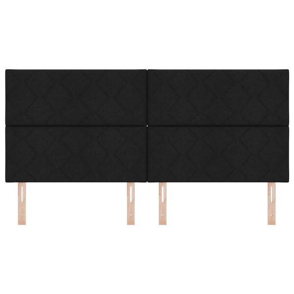 vidaXL H&ouml;f&eth;agafl me&eth; h&ouml;fu&eth;gafl Svartur 200 cm Gervile&eth;ur