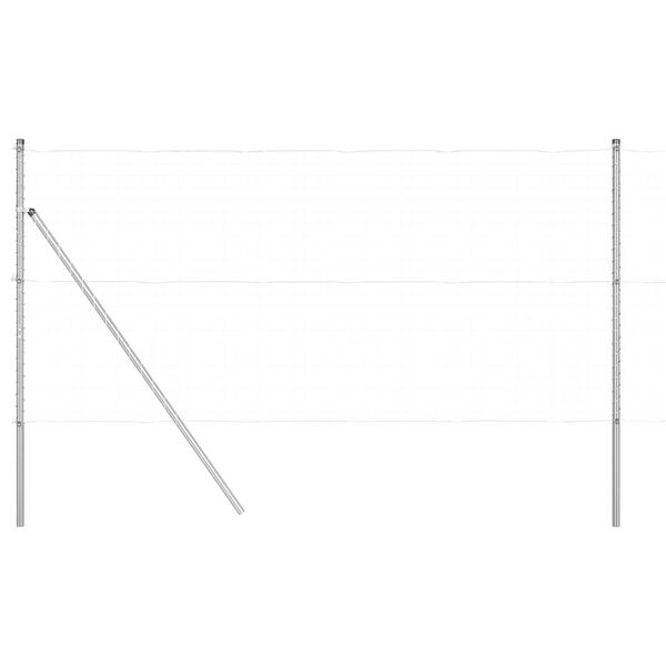 vidaXL Girðingarpóstur 13 pcs Silfur Stál