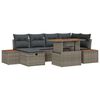 vidaXL Gar&eth;s&oacute;fa sett 7 pcs Gr&aacute;r p&oacute;l&yacute;rattan