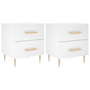 vidaXL N&aacute;ttbor&eth; 2 stk. Hv&iacute;t 40x35x47,5 cm Samsettur Vi&eth;ur