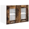 vidaXL Vegghengdur sk&aacute;pur Rau&eth;-eik 60 x 31 x 40 cm Samsettur vi&eth;ur