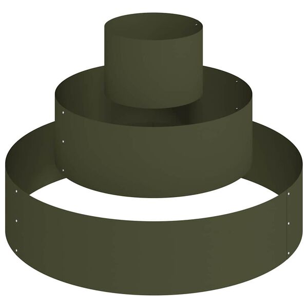 vidaXL Garðplöntukassi Olífugrænn 90 x 90 x 20 cm Kalt ofið stál