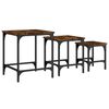 vidaXL Innskotin S&oacute;fabor&eth; 3 stk. Reyklitu&eth; Eik Samsettur Vi&eth;ur