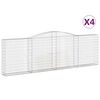 vidaXL Bogadregnir Grj&oacute;tkassar 4 stk. 400x30x120/140 cm Sinkh&uacute;&eth;a&eth; J&aacute;rn