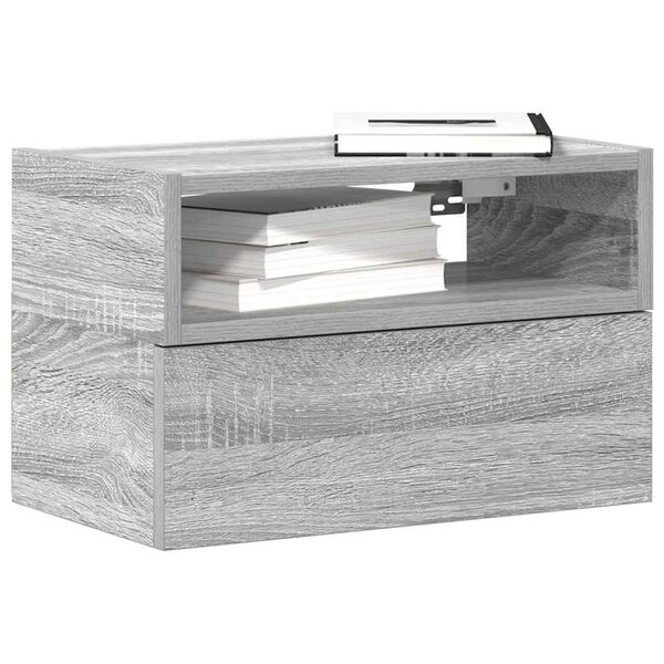 vidaXL Vegghengdir n&aacute;ttbor&eth;ssk&aacute;par 2 stk Grey Sonoma 45x26x28,5 cm