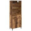 vidaXL H&aacute;bor&eth; Gamalt timbur 69,5 x 34 x 180 cm Samsettur vi&eth;ur