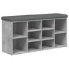 vidaXL Sk&oacute;bekkur Steypugr&aacute;r 102x32x50 cm Samsettur Vi&eth;ur