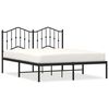vidaXL R&uacute;mgrind &uacute;r M&aacute;lmi &aacute;n D&yacute;nu me&eth; H&ouml;f&eth;agafli Sv&ouml;rt 140x190 cm