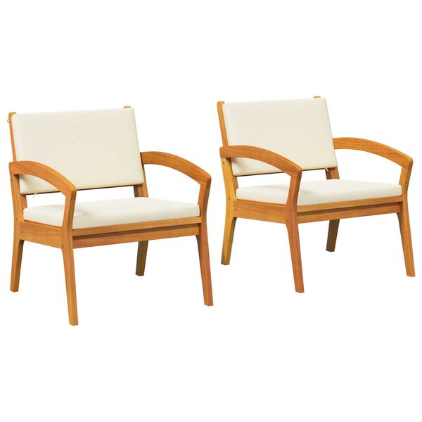 vidaXL Garðstóll 2 pcs Brúnn Gegnheill akasíuviður