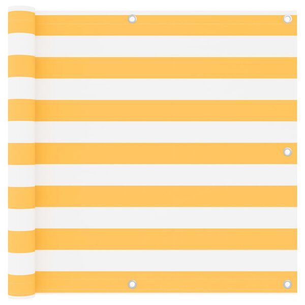 vidaXL Svalaskilr&uacute;m Hv&iacute;tt og Gult 90x300 cm Oxfordefni