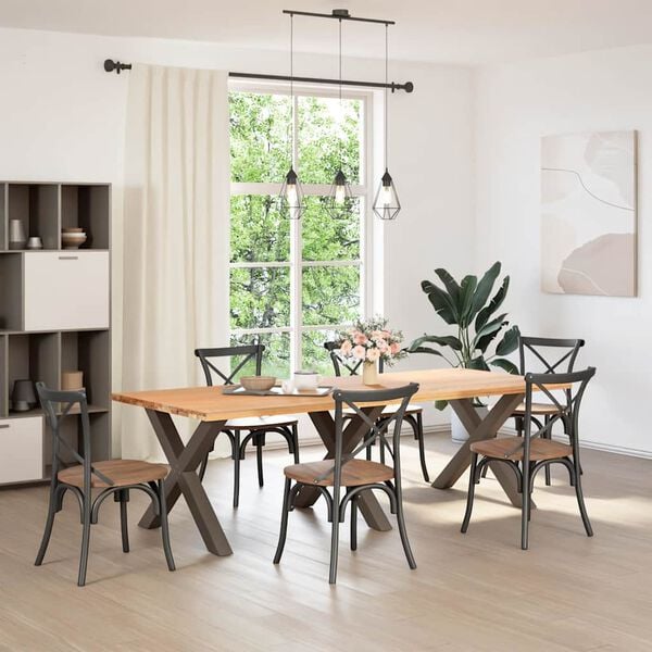 vidaXL bor&eth;stofubor&eth;sf&aelig;tur X-laga 3 stk. &uacute;r n&aacute;tt&uacute;rulegu st&aacute;li 90x(72-73) cm st&aacute;li