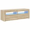 vidaXL Sj&oacute;nvarpssk&aacute;pur me&eth; LED Lj&oacute;sum Sonoma Eik 120x35x40 cm