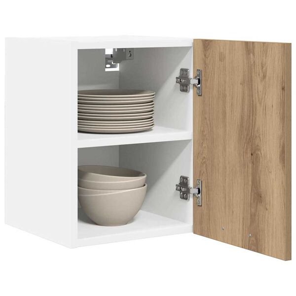 vidaXL Vegghengdur sk&aacute;pur 2 pcs Handverks eik og hv&iacute;t 30 x 31 x 40 cm