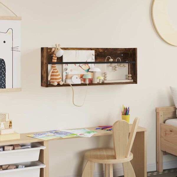 vidaXL T&iacute;marit Hillur Rau&eth;-eik 80 x 12 x 30 cm Samsettur vi&eth;ur