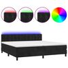 vidaXL H&oacute;lfa&eth; Springr&uacute;m me&eth; D&yacute;nu&LED Svart 200x200cm cm Flauel