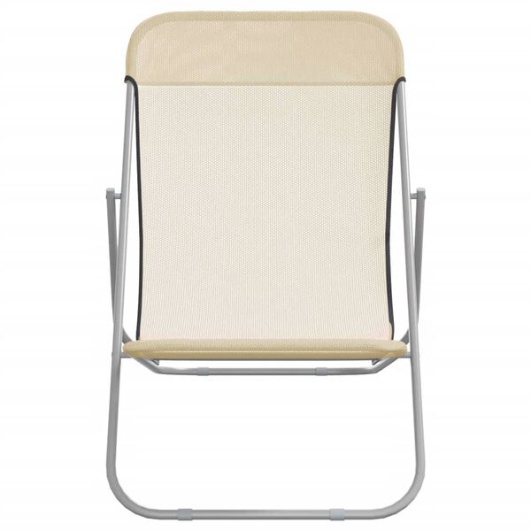 vidaXL Samfellanlegir Strandst&oacute;lar 2 stk. text&iacute;len og dufth&uacute;&eth;a&eth; st&aacute;l