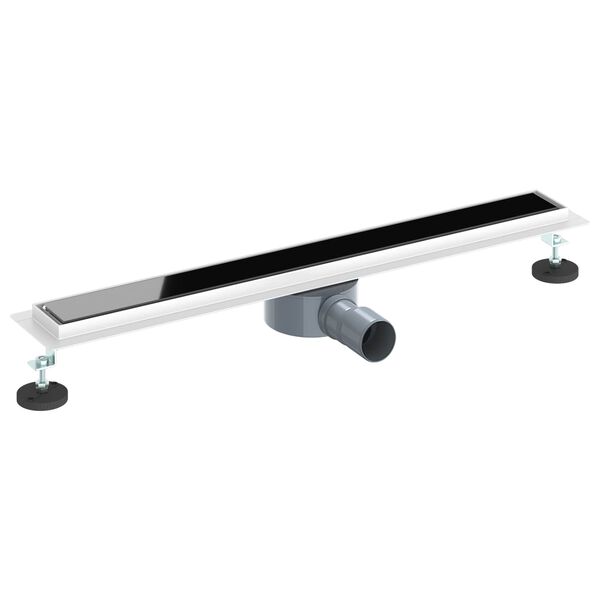 vidaXL Sturtu fr&aacute;rennsli me&eth; gleri me&eth; 360&deg; s&yacute;rum Svartur 70 cm