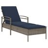 vidaXL | S&oacute;lst&oacute;l | me&eth; p&uacute;&eth;i 1-Pers&oacute;na Gr&aacute;r 63 x 200 x 81 cm p&oacute;l&yacute;rattan