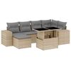 vidaXL 7 Hluta Gar&eth;s&oacute;fasett me&eth; Sessum Drapplita&eth; P&oacute;l&yacute;rattan