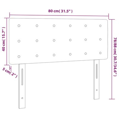 vidaXL LED Höfðagafl 80x5x78/88 cm Dökkgræn Flauel