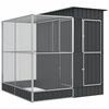vidaXL fuglab&uacute;r me&eth; framlengingu silfurlita&eth; 209x203x216 cm st&aacute;l