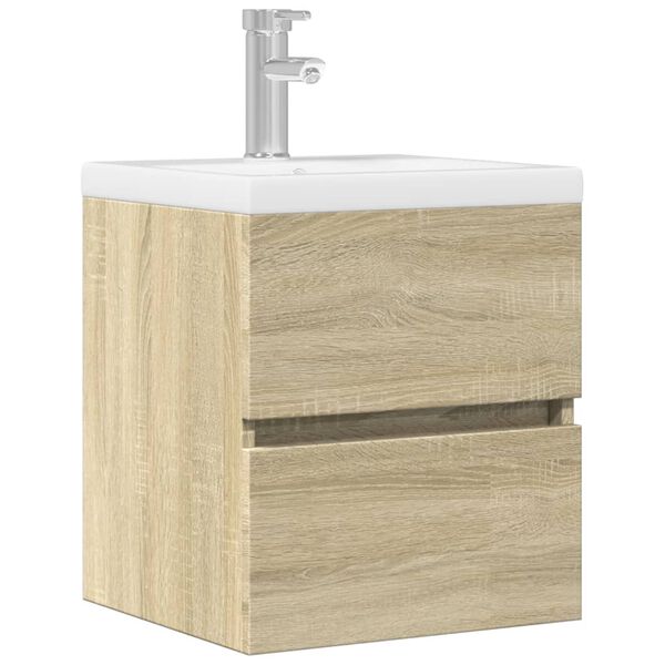 vidaXL Sink Cabinet Sonoma Eikarlitur 41x38,5x45 cm Samsettur Vi&eth;ur