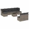 vidaXL 10 Hluta Gar&eth;s&oacute;fasett me&eth; Sessum Gr&aacute;tt P&oacute;l&yacute;rattan