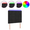 vidaXL LED h&ouml;fu&eth;gafl Svart 100x5x118/128 cm Flauel