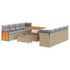 vidaXL Gar&eth;s&oacute;fa sett me&eth; p&uacute;&eth;i 12 pcs Beige og lj&oacute;sgr&aacute;r p&oacute;l&yacute;rattan
