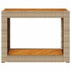 vidaXL Garðborð með Viðarplötu Drappaður 100x40x75 cm Pólýrattan