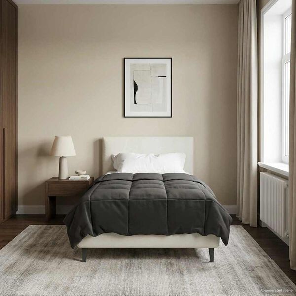 vidaXL Full &aacute;rs d&yacute;na S&iacute;&eth;la&eth; Antras&iacute;t 155 x 200 cm M&iacute;kr&oacute;f&iacute;ber