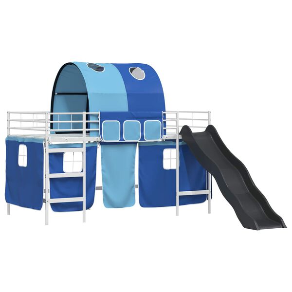 vidaXL Leiksk&aacute;la r&uacute;m fl&ouml;gu Hv&iacute;t og bl&aacute; 99,5 x 200 cm M&aacute;lmur