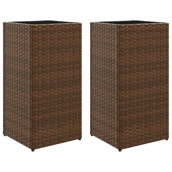 vidaXL Gr&oacute;&eth;urker Br&uacute;nt 2 stk 30x30x60 cm P&oacute;l&yacute;rattan