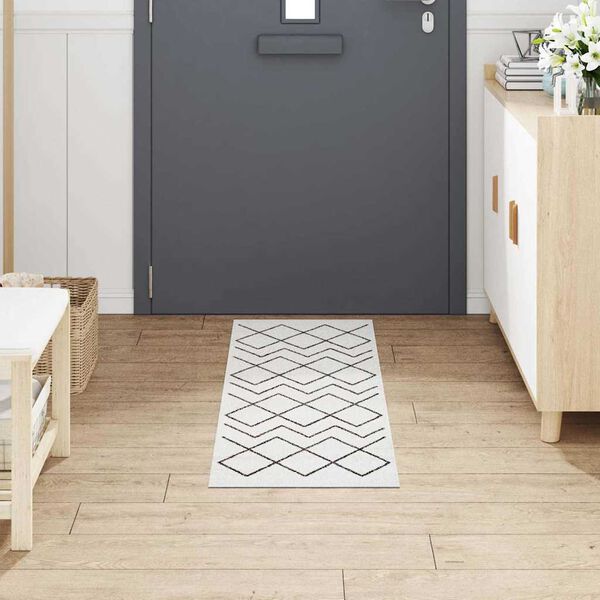 vidaXL Eldhús teppi Hvítt 150 x 45 cm Flauel