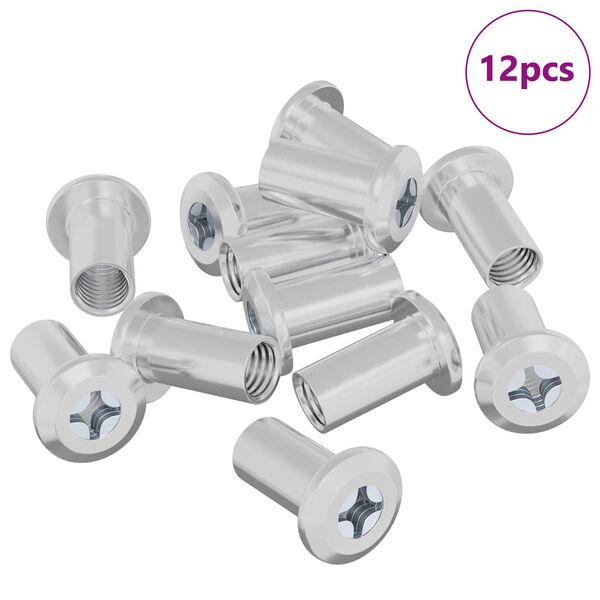 vidaXL L&aacute;sahnutur 12 pcs Nikkel M6 x 15 mm St&aacute;l