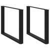 vidaXL bor&eth;stofubor&eth;sf&aelig;tur U-laga 2 stk svart 100x(72-73) cm st&aacute;l