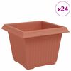 vidaXL Fermetra bl&oacute;mapottr 24 pcs Ekkert Rautt 23 x 23 x 17,5 cm Plast