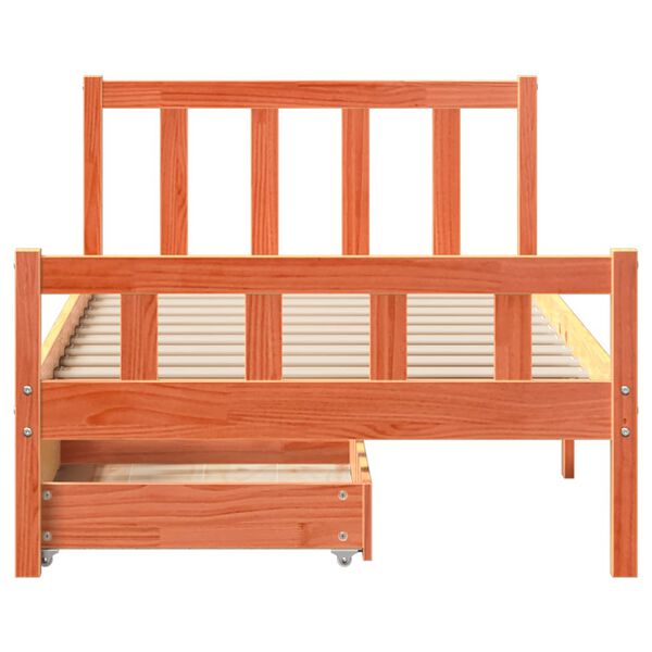 vidaXL R&uacute;mgrind &aacute;n D&yacute;nu Vaxbr&uacute;nn 75x190 cm Gegnheil Fura