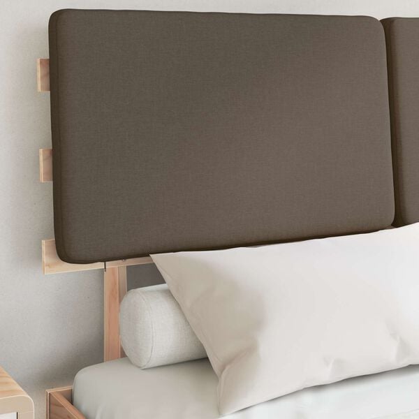 vidaXL Rúmfótur með klæððum höfðagafli Mógrár 135 x 190 cm