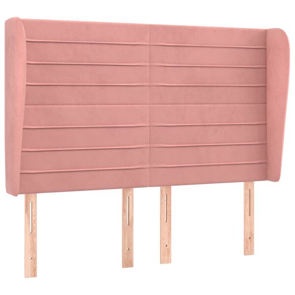 vidaXL H&ouml;f&eth;agafl me&eth; Eyrum 147x23x118/128 cm Bleik Flauel